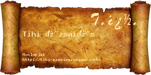 Tihi Ézsaiás névjegykártya
